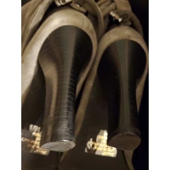 Hot In Hollywood Slouch Boots High Heel Grey Suede Slouchy Womens Size 8 M shoes - Picture 13 of 16